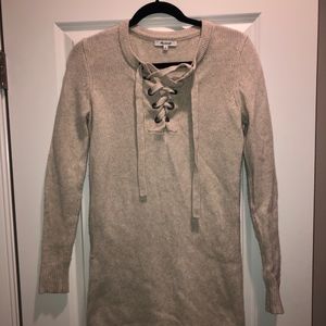 Madewell Lace Up Sweater Dress